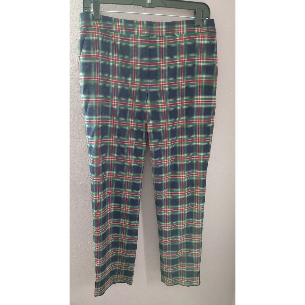 Vintage Talbots Plaid Pants Women Size 4 Wool Blend Stretch Straight